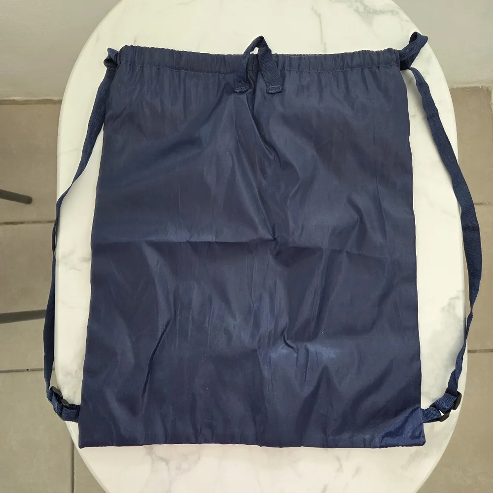 Unisex Skechers Navy Blue and White Drawstring Logo Backpack